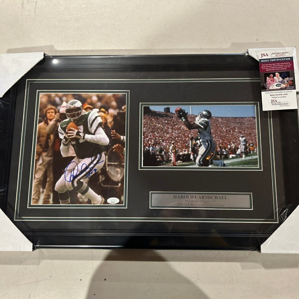Harold Carmichael autograph signed Philadelphia Eagles 8x10 photo framed JSA